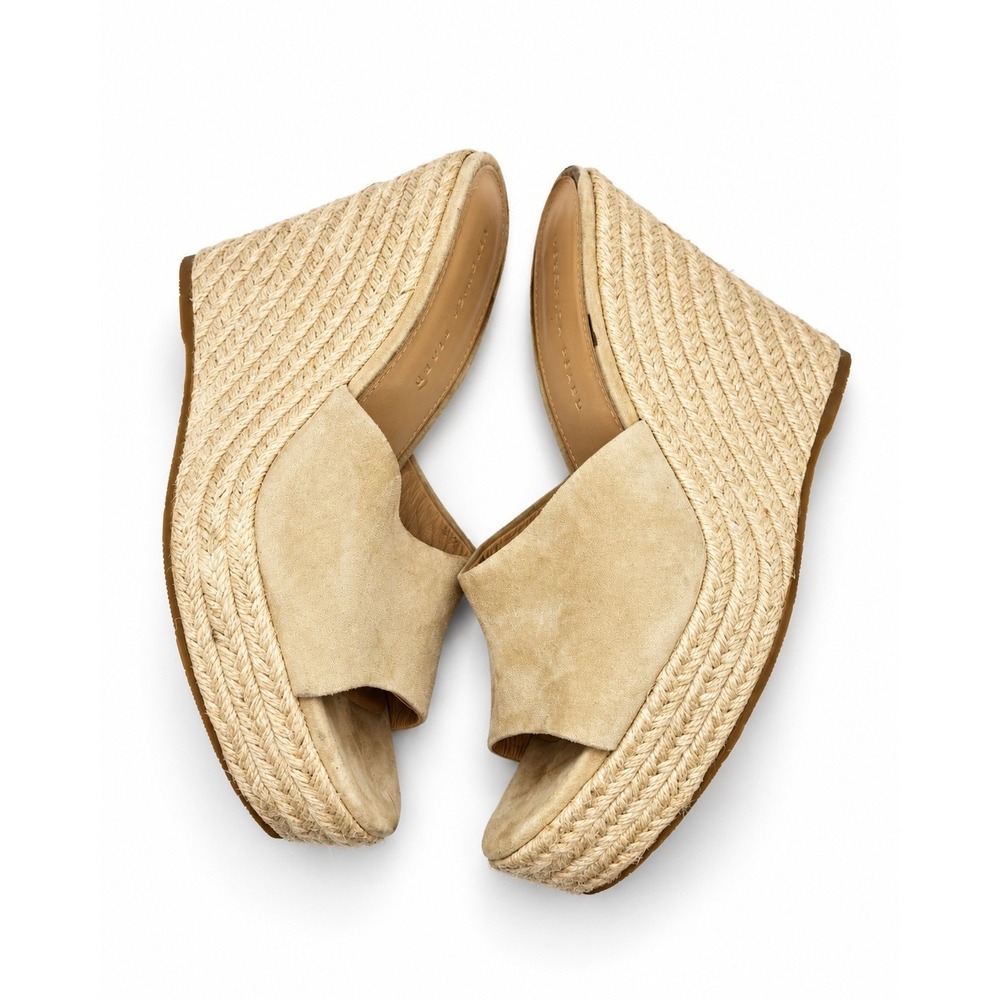 Veronica Beard Dali Suede Espadrille Wedges Tan Size 8.5 M